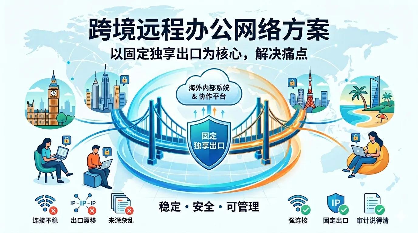 跨境企业远程办公网络方案：固定独享出口怎么落地 - NasaVPN
