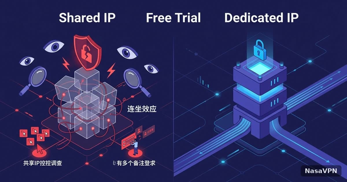 独享IP与共享IP免费试用期风控稳定性实测对比 - NasaVPN
